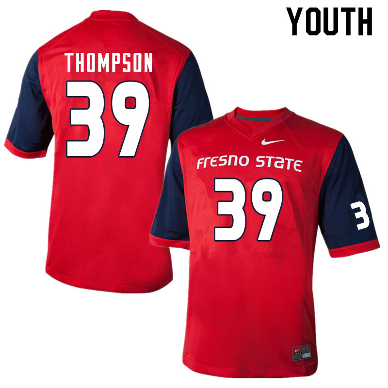 Youth #39 Mateo Thompson Fresno State Bulldogs College Football Jerseys Sale-Red